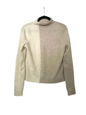 NAADAM Wool Cashmere Mock Neck Sweater Womens Medium Cream Tan
